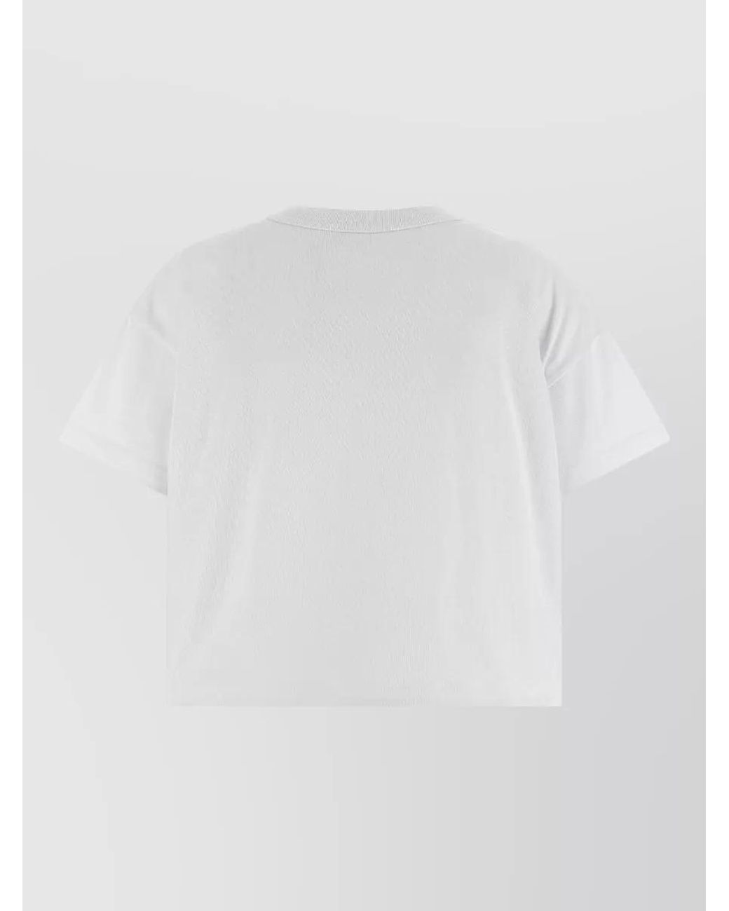 Sacai White Cotton Jersey Logo-Pin T-Shirt