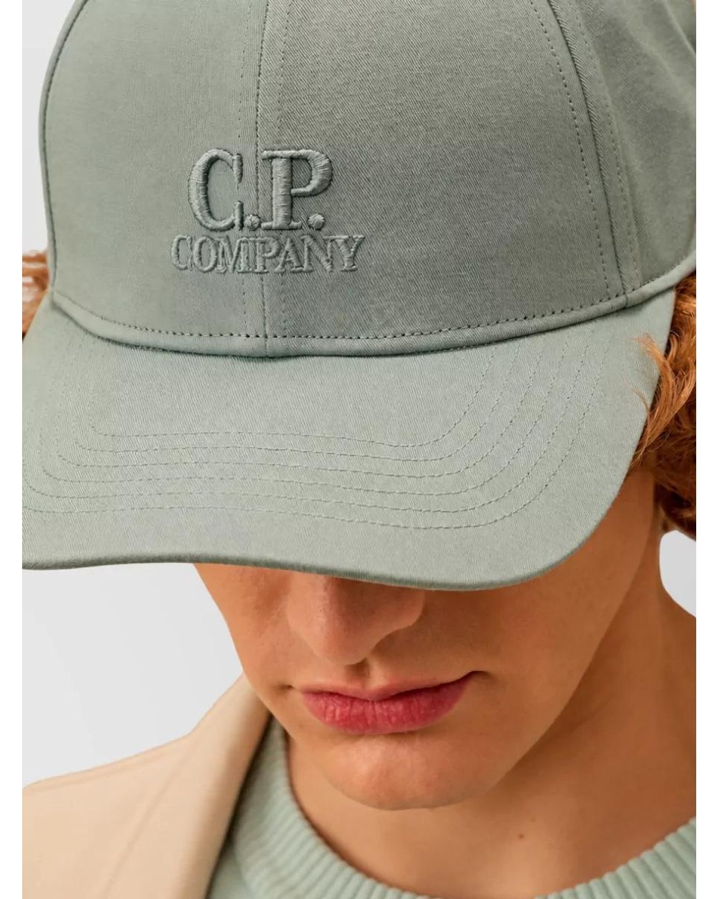 C P Company Green Cotton Cap for men