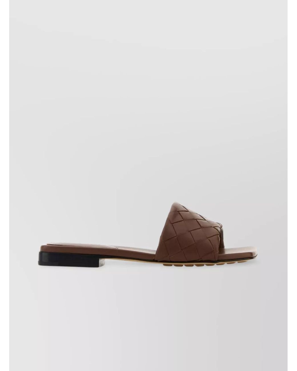 Bottega Veneta Brown Leather Flat Slides