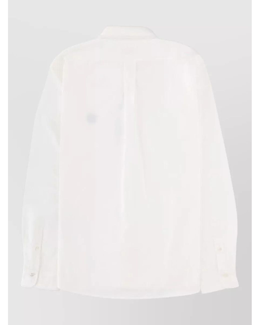 KENZO White Cotton Floral-Print Casual Shirt for men