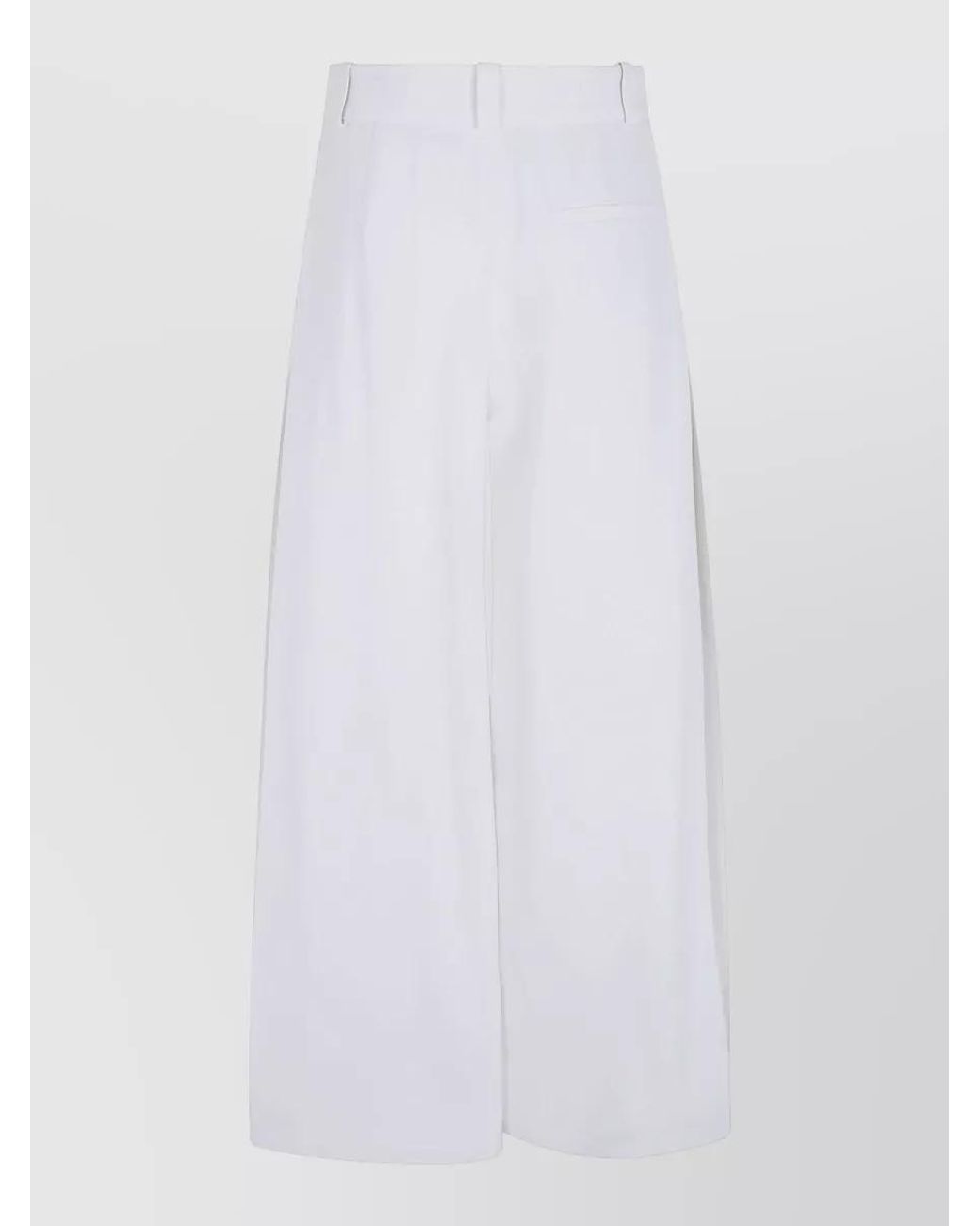 Giorgio Armani White Silk Wide-Leg Trousers