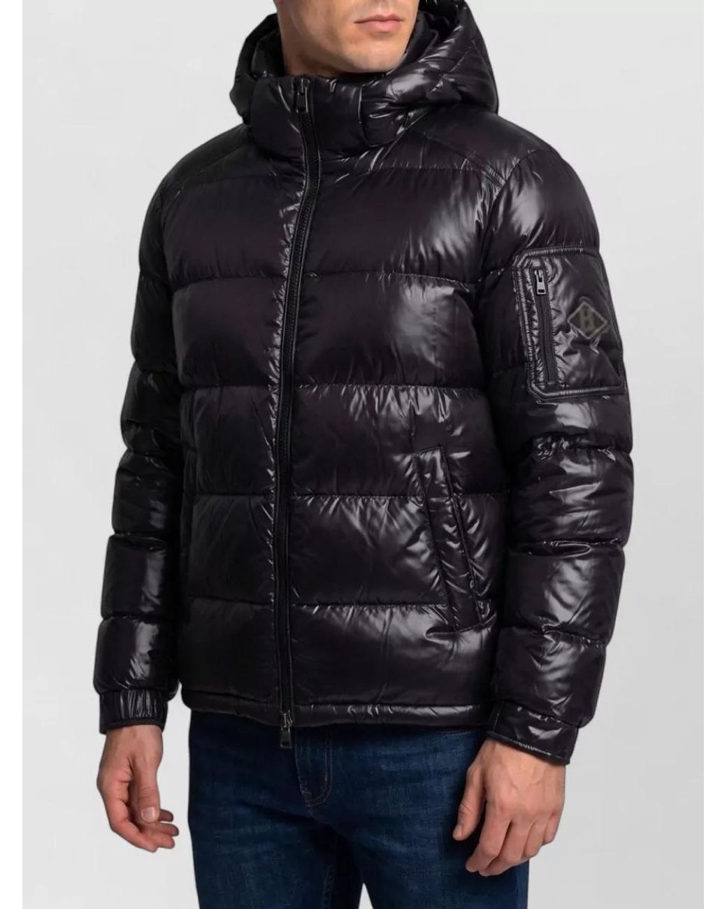 Herno Blue Nylon Quilted Hooded Down Jacket for men