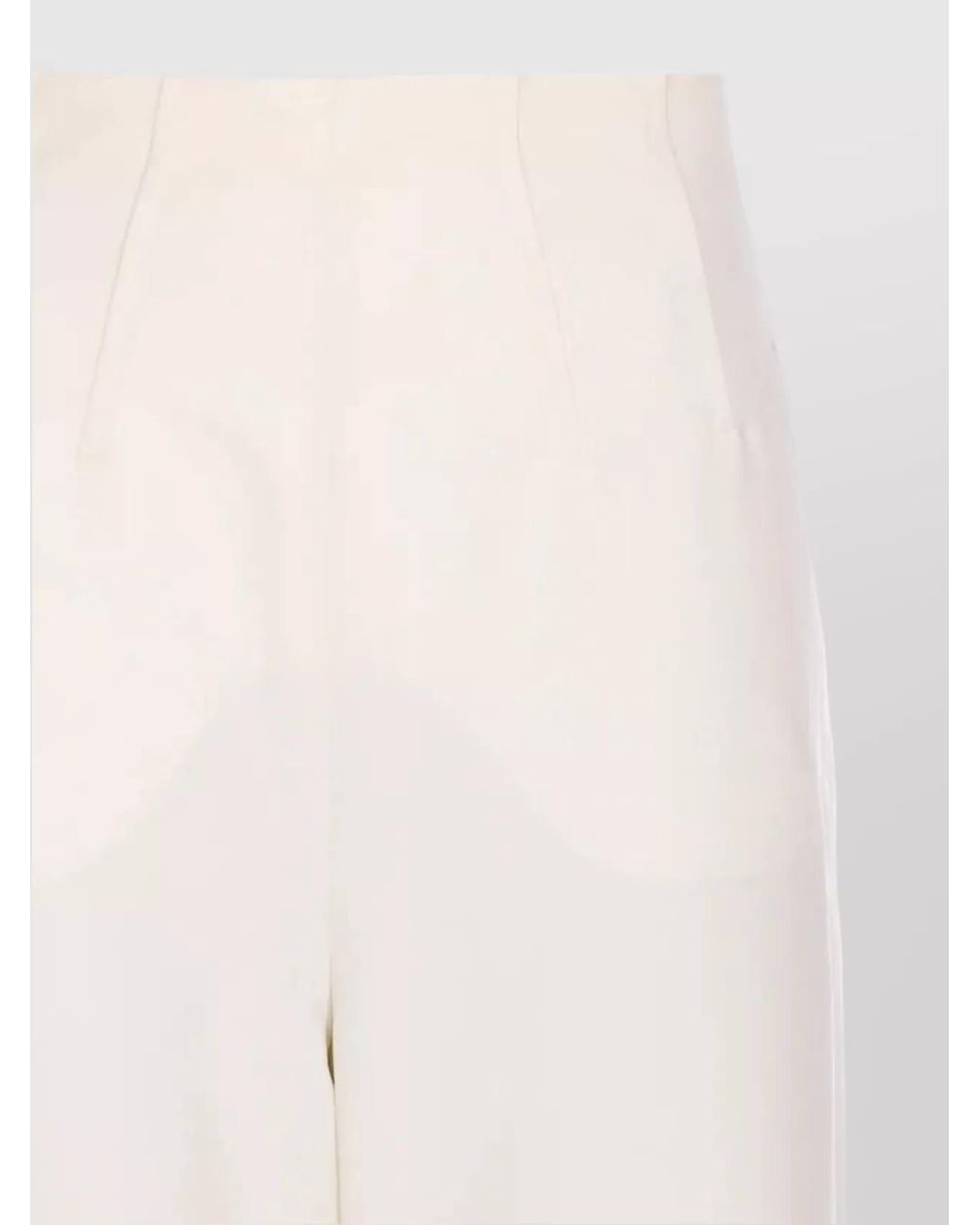 Max Mara White Wool High-Rise Tailored Trousers