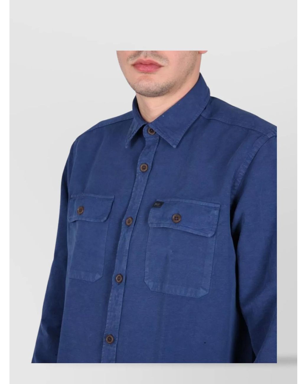 Fay Blue Linen Blend Shirt for men
