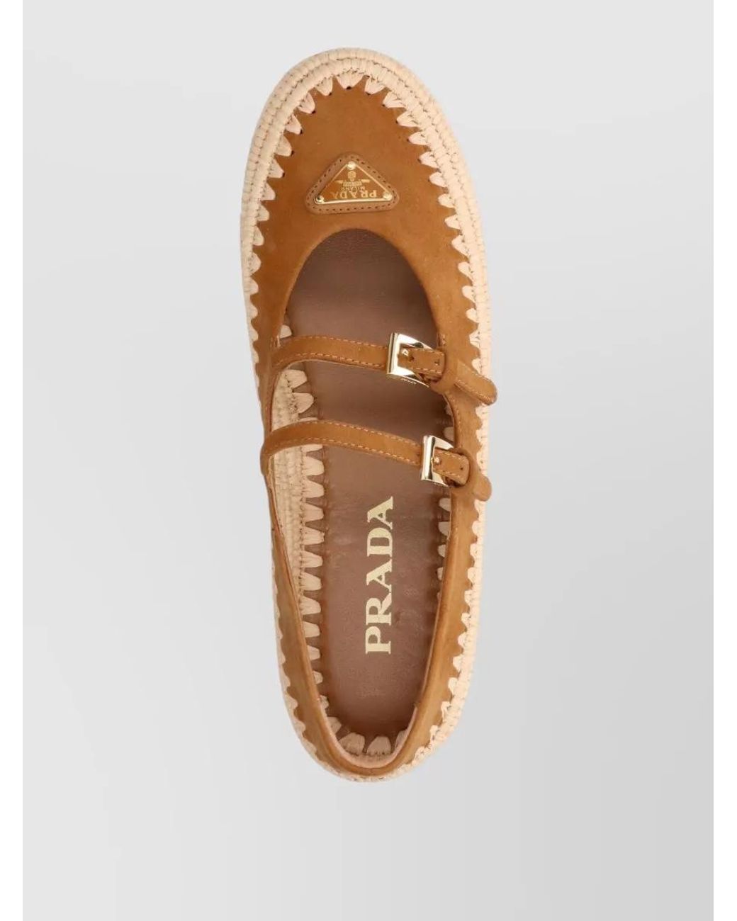 Prada Brown Leather Espadrilles