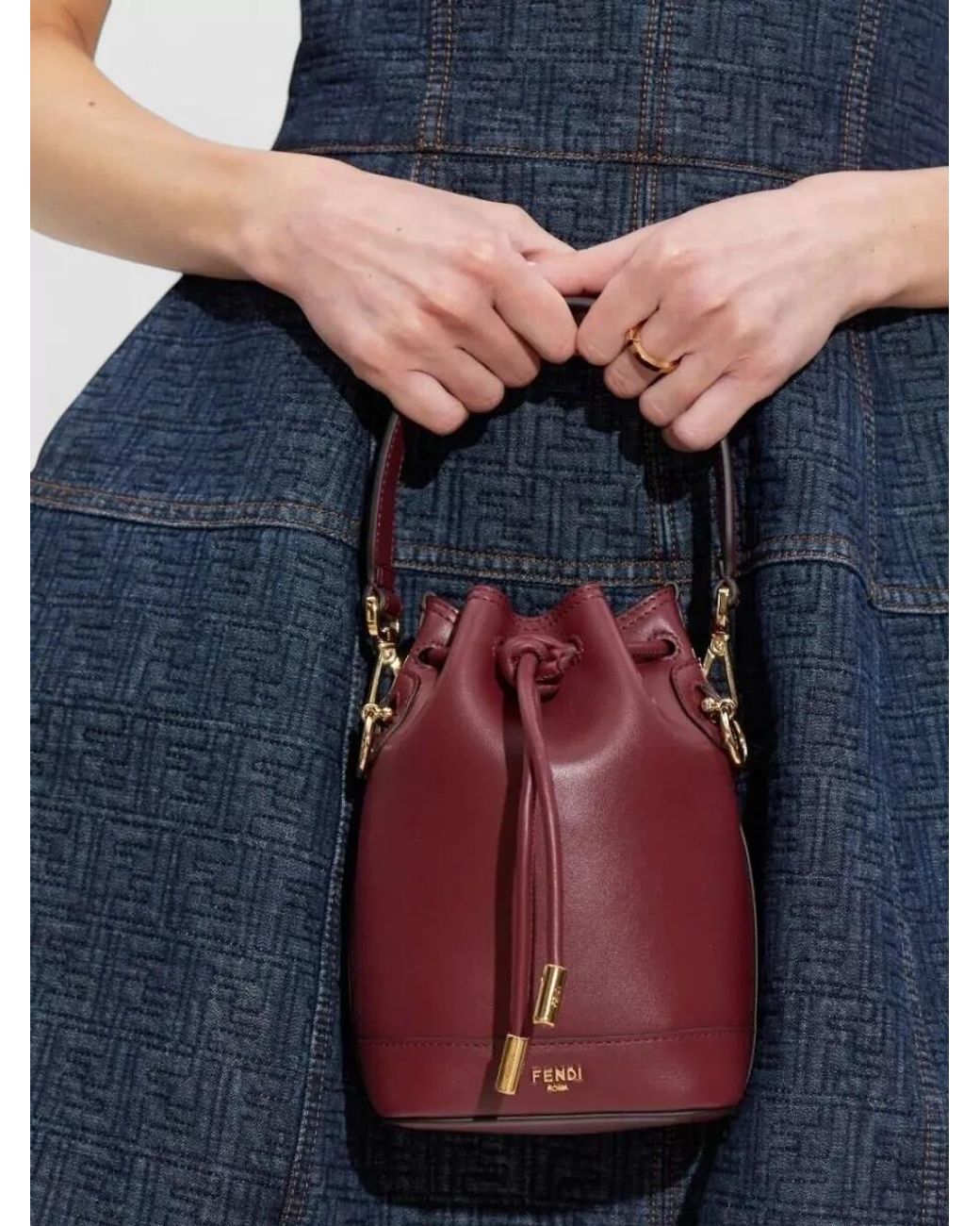 Fendi Purple Mon Tresor Mini Leather Bucket Bag