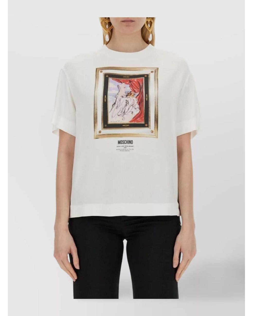 Moschino White Satin Regular-Fit Blouse