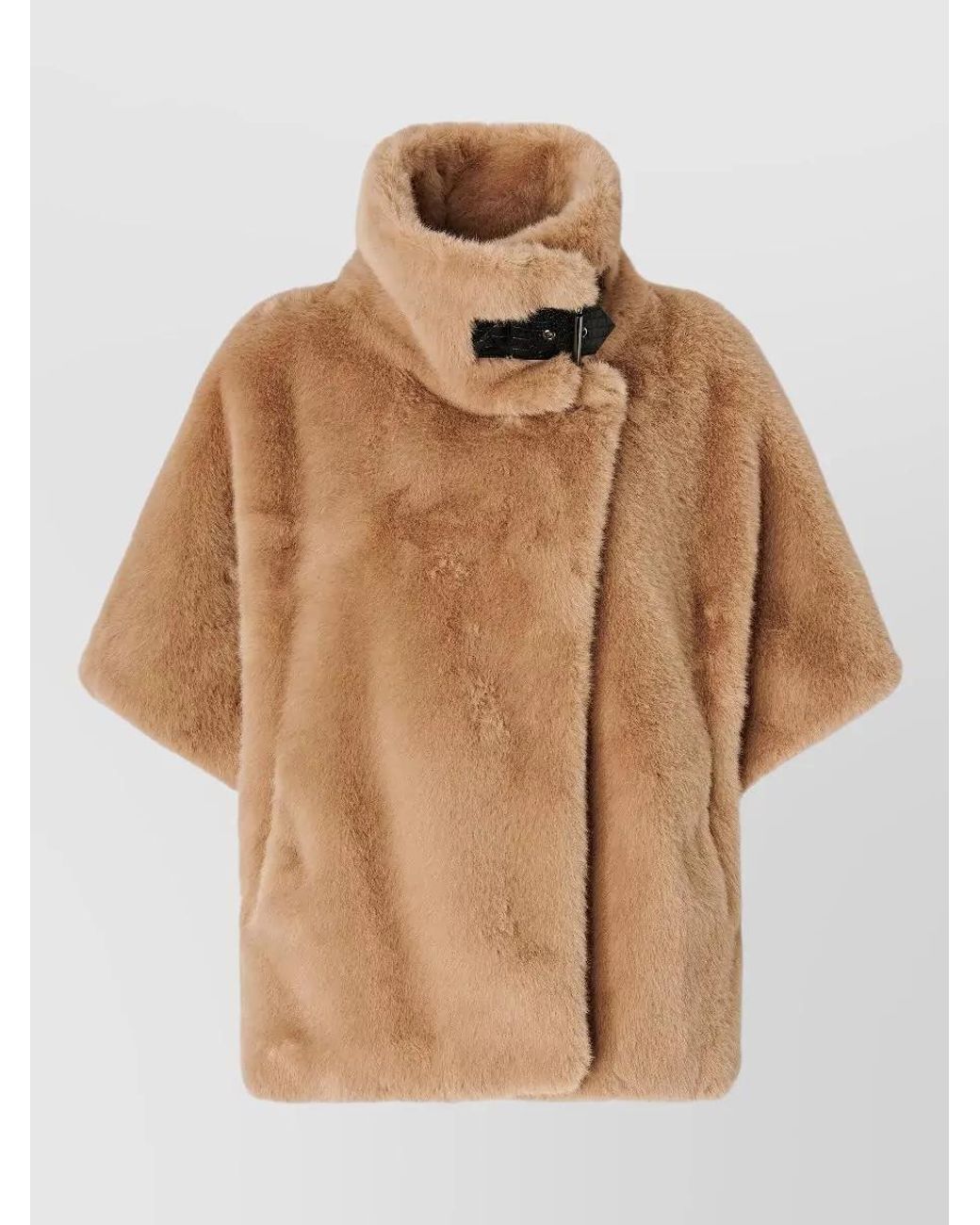 Pinko Natural Faux Fur Cape Jacket