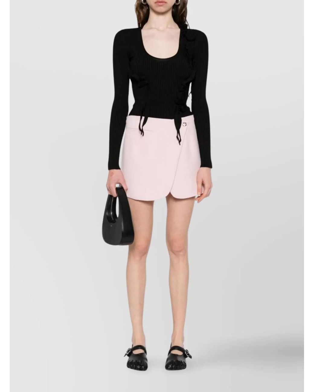 Coperni Pink Wool Midi Wrap Skirt