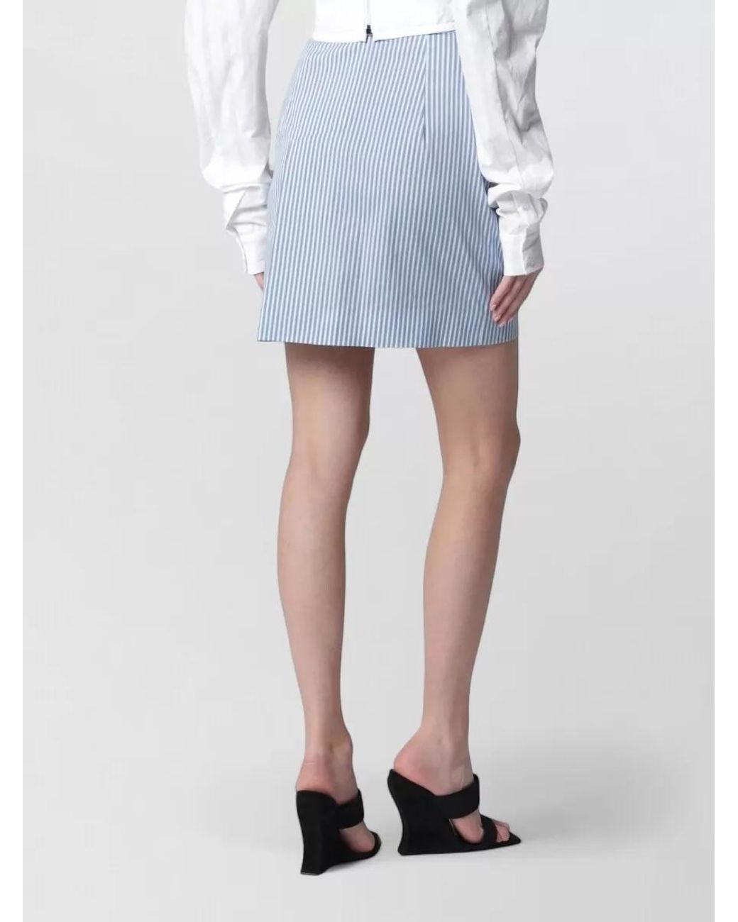 Vivienne Westwood Blue Striped High-Rise Mini Skirt