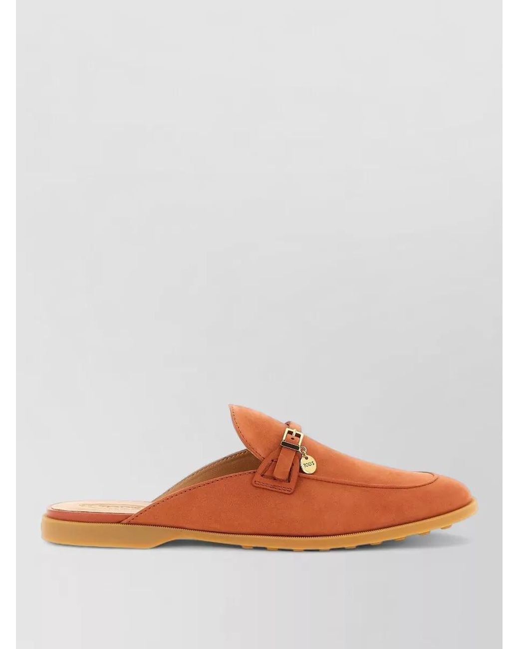 Tod's Orange Leather Sabots