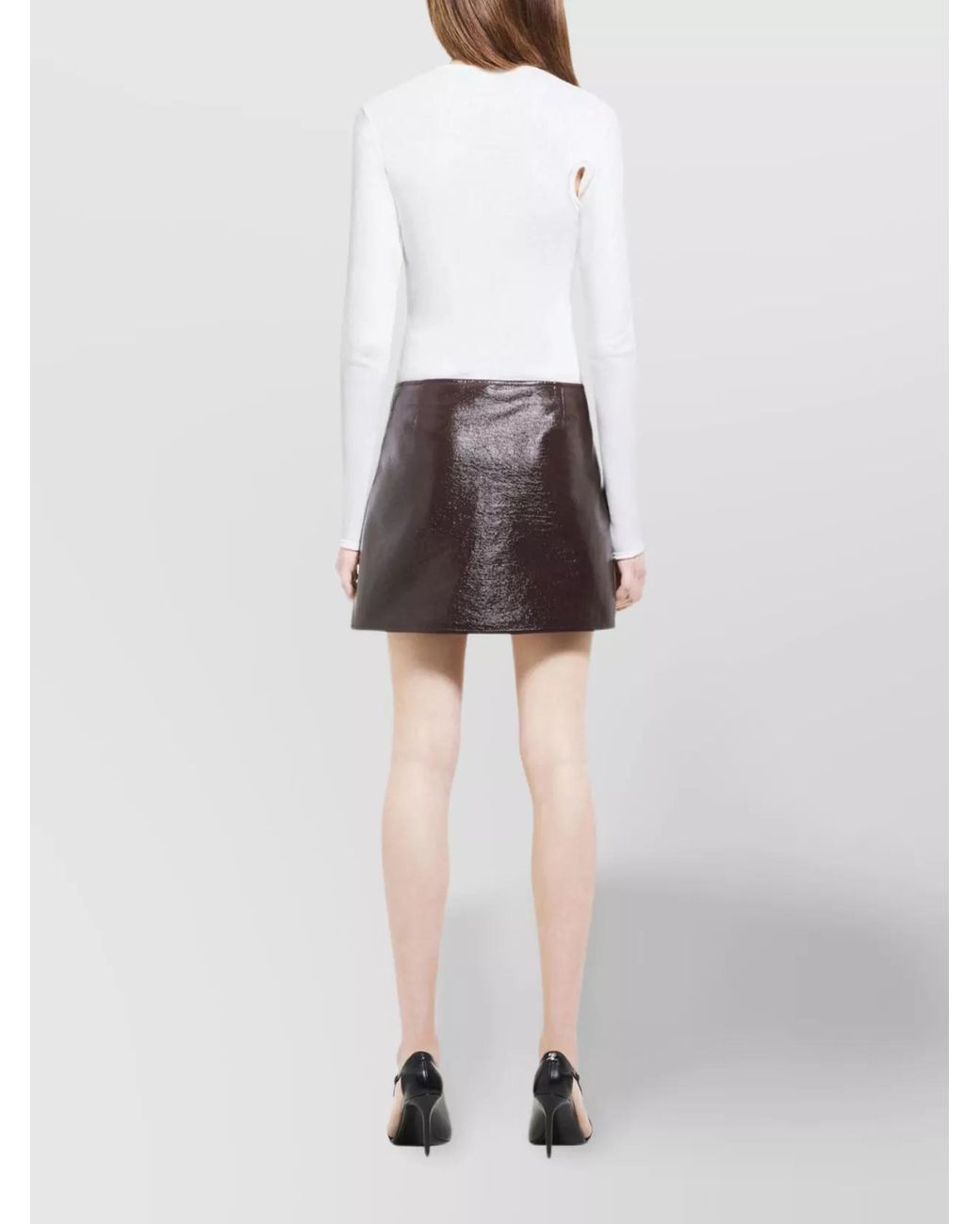 Courreges White Vinyl Asymmetric Mini Skirt