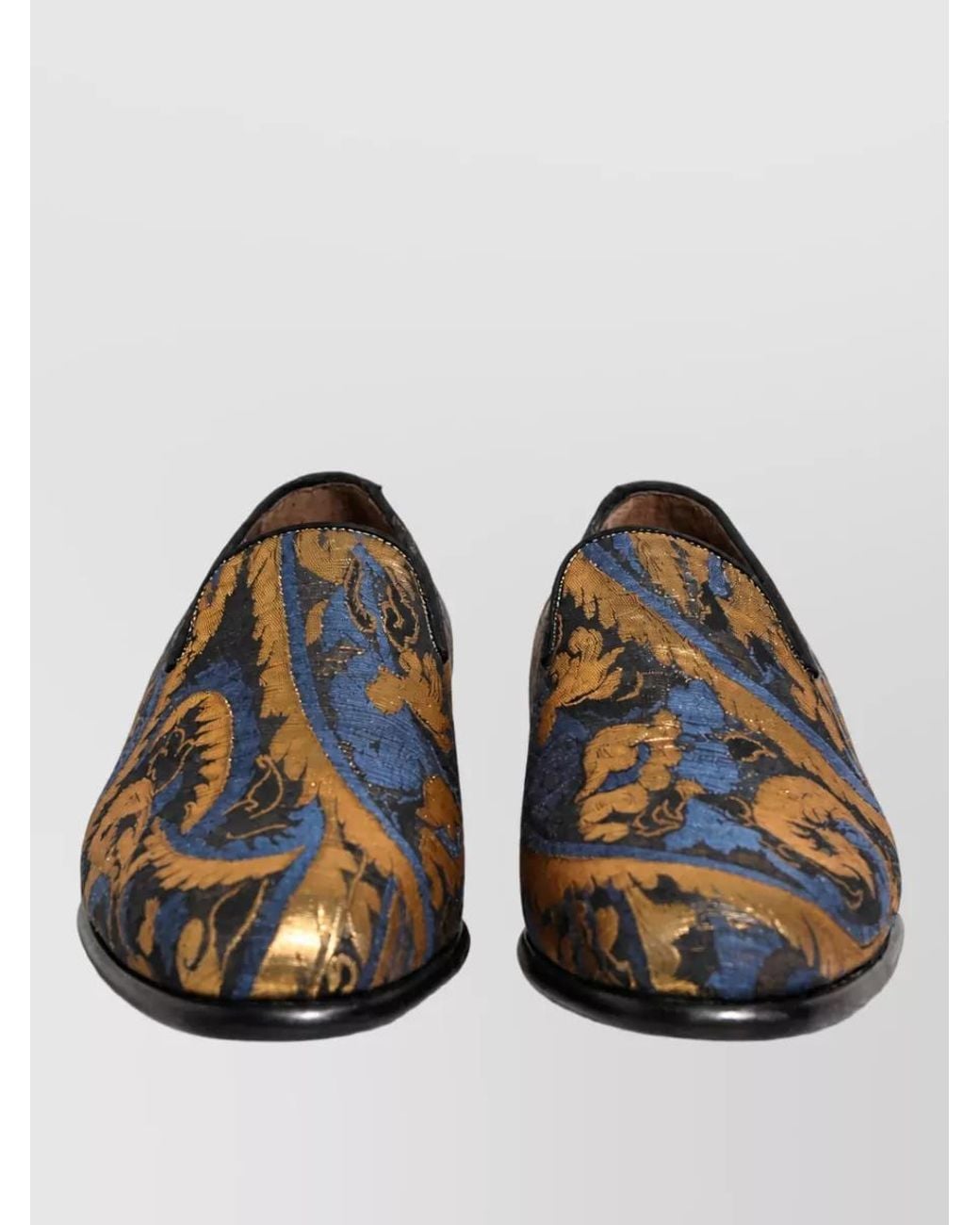 Dolce & Gabbana Blue Leather Slip-On Monk Shoes for men