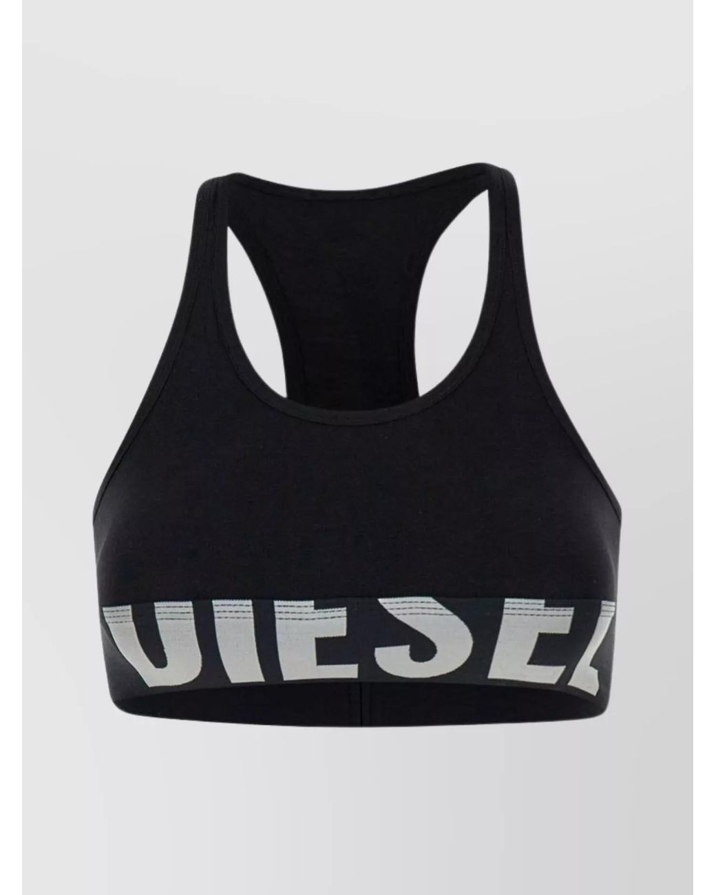DIESEL Black Cotton Logo Bralette
