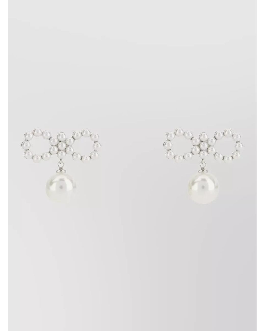 Self-Portrait Multicolor Pearl Bow Earrings