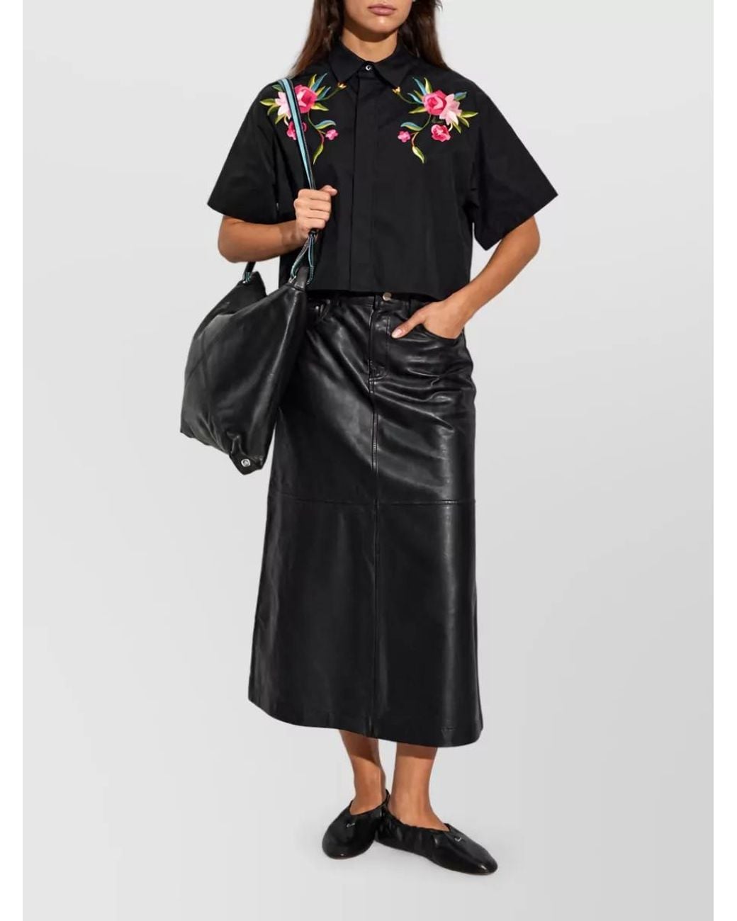 KENZO Black Cotton Long-Sleeve Shirt