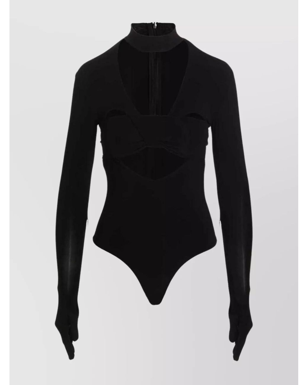 Ambush Black Heart Shaped Gloves Bodysuit
