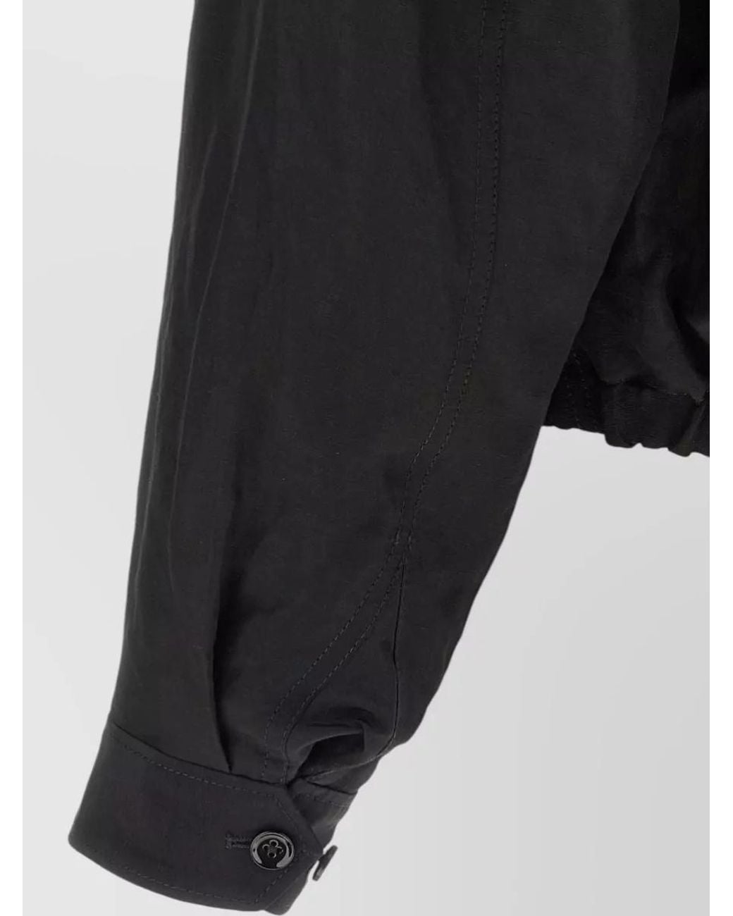 Lemaire Black Linen Blend Short Zip Jacket for men