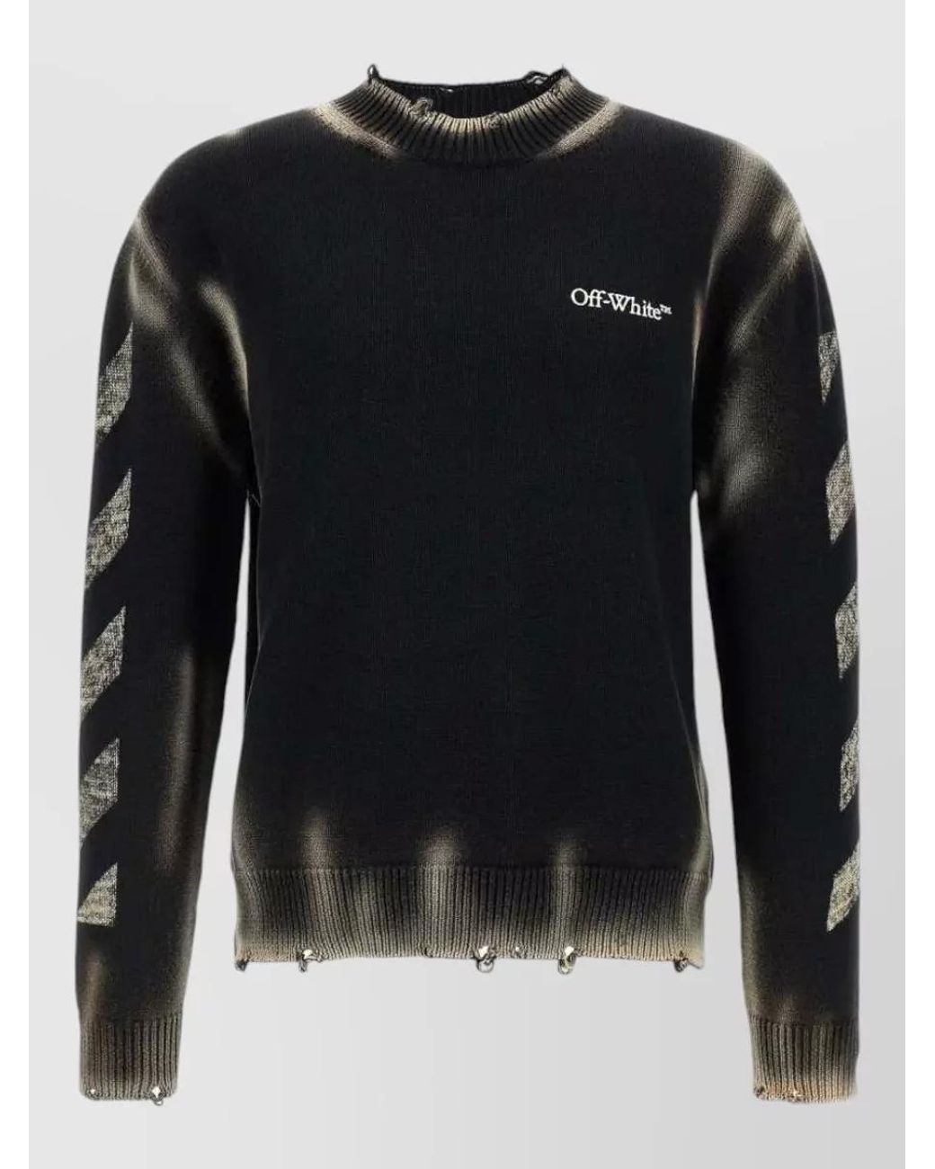 Off-White c/o Virgil Abloh Black Diag Arr Corrosion Sweater for men