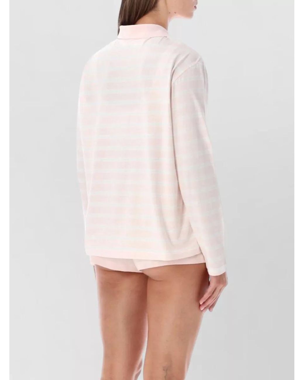 Sporty & Rich White Striped Cotton Pyjama Top