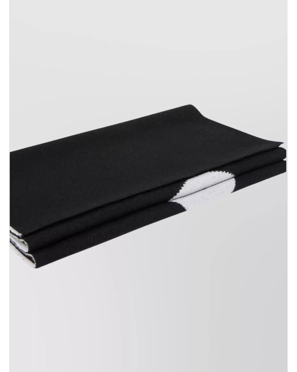 Pinko Black Wool Logo-Knit Scarf