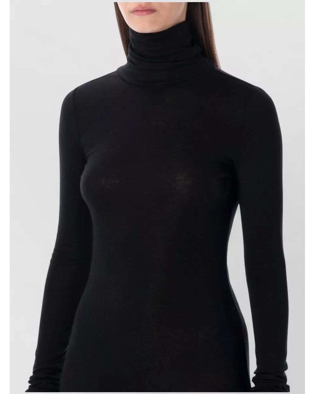 THE GARMENT Black High-Neck Long-Sleeve Maxi Dress