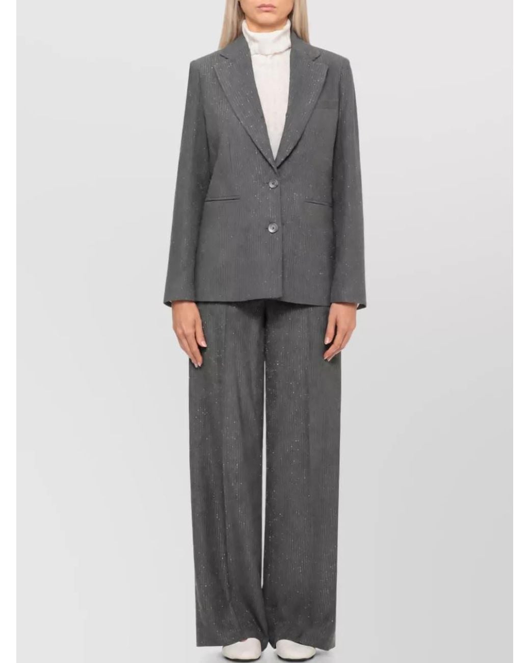 Peserico Black Lurex Single-Breasted Blazer