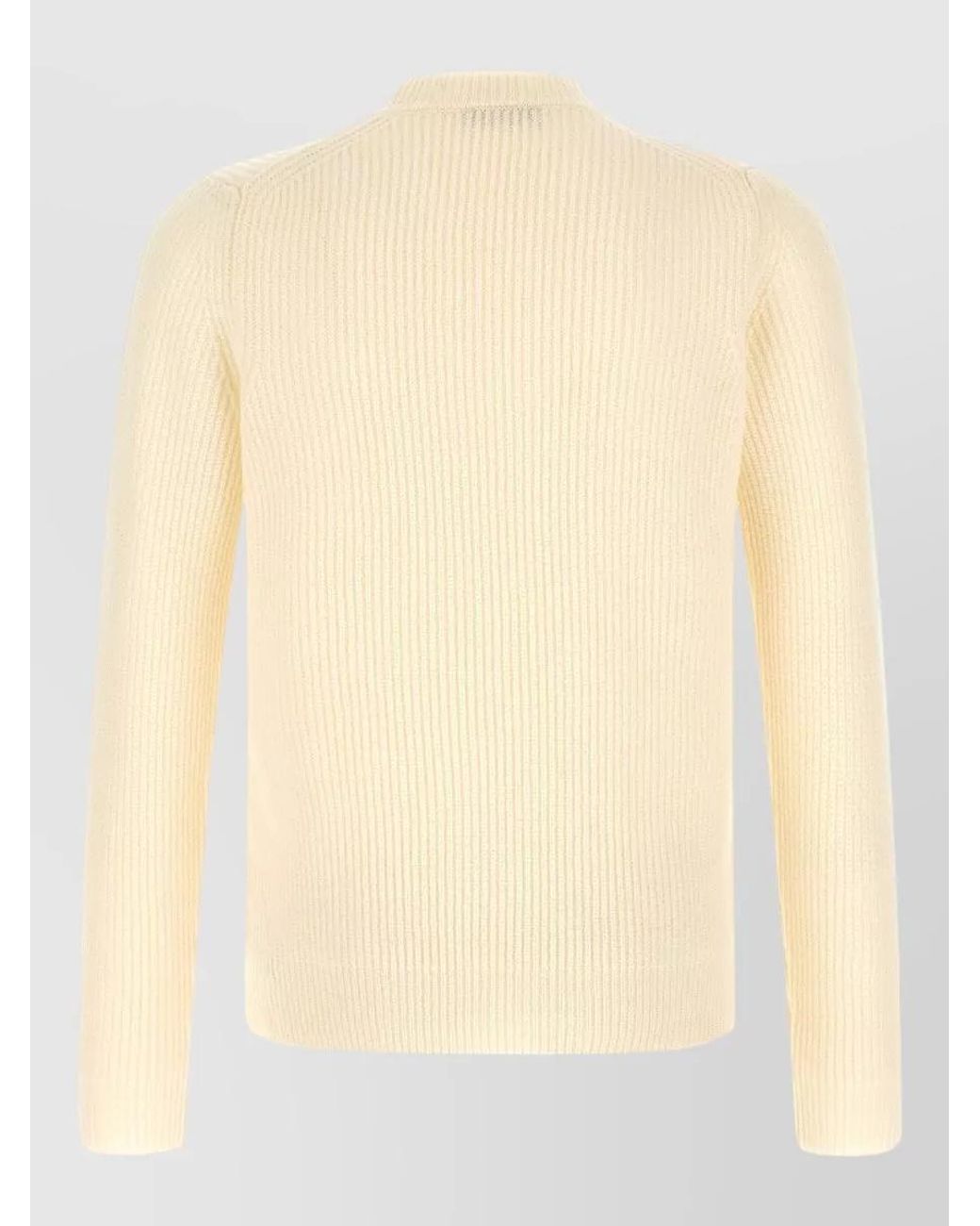 Zanone Natural Virgin Wool Ribbed Mock Neck Sweater for men