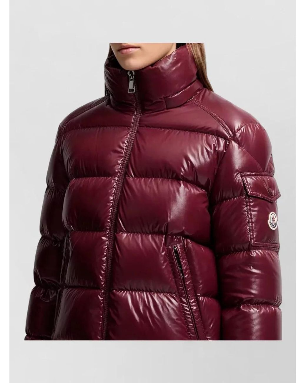 Moncler Red Maire Hooded Short Down Jacket