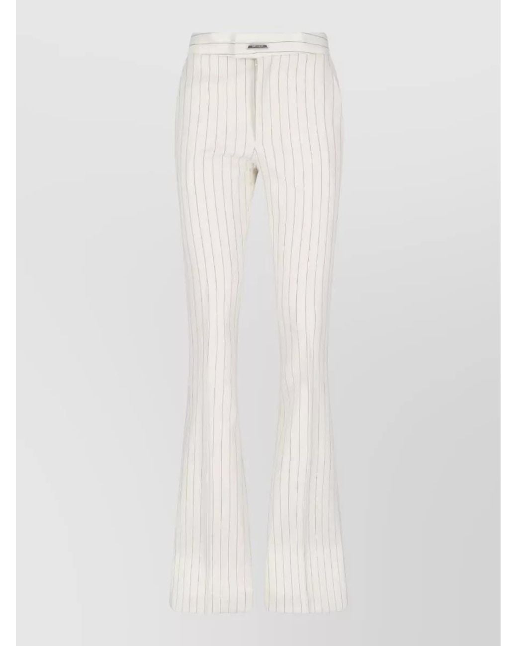Dondup White Virgin Wool Straight-Leg Suit Trousers