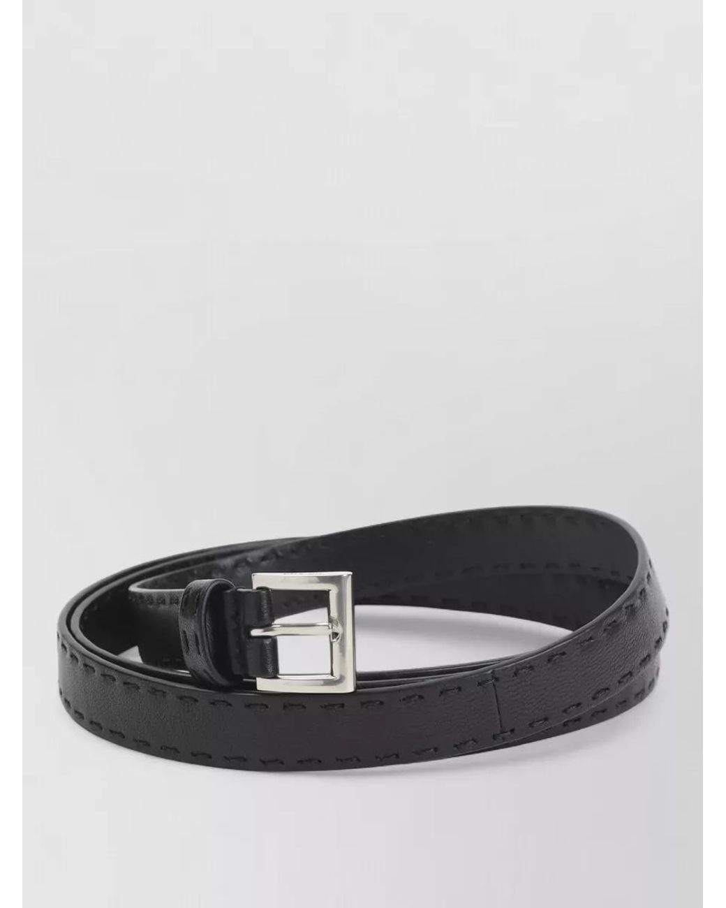 Prada White Lamb Leather Slim Belt
