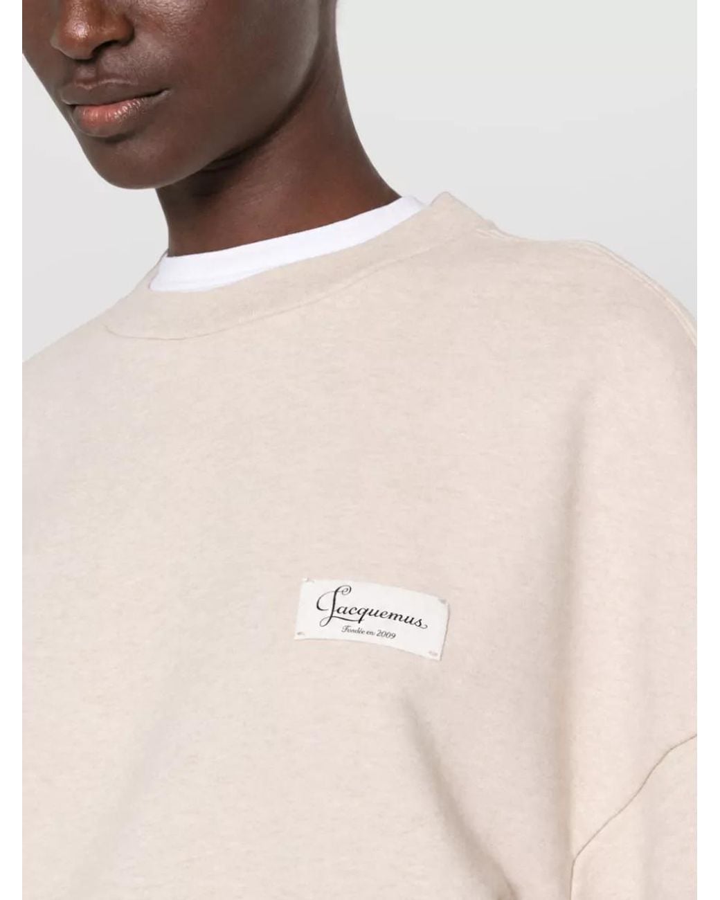 Jacquemus Natural Cotton Oversized Crewneck Sweatshirt for men