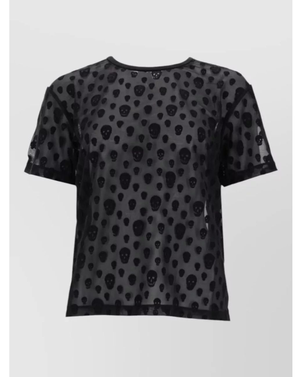 McQueen Black Skull Print Short-Sleeve T-Shirt