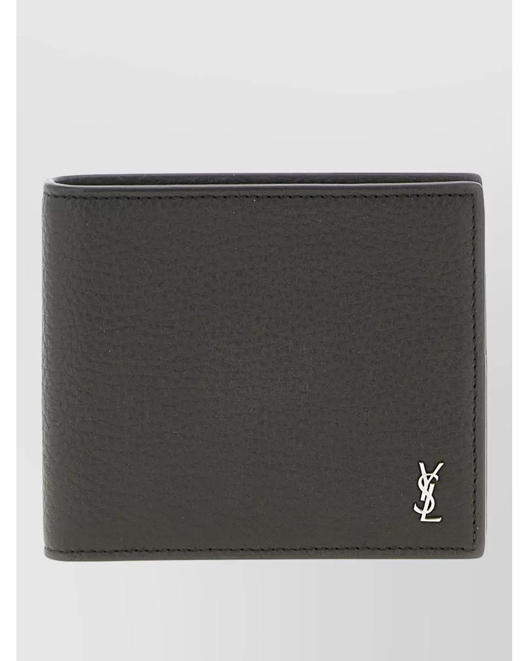 Saint Laurent Black Calfskin Leather East/West Wallet for men