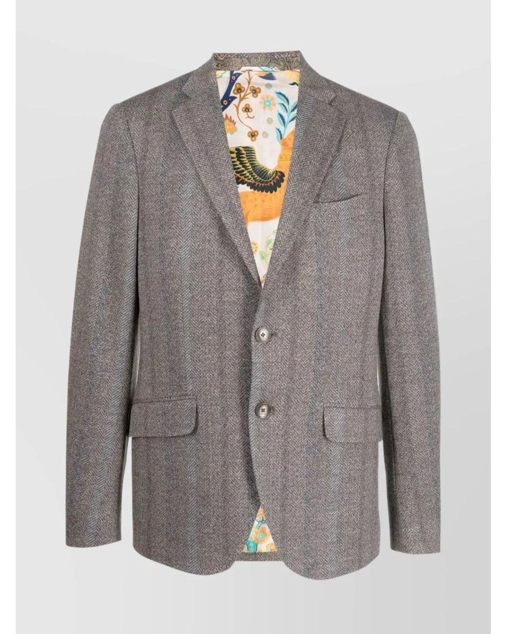 Etro Gray Regular-Fit Jersey Blazer for men