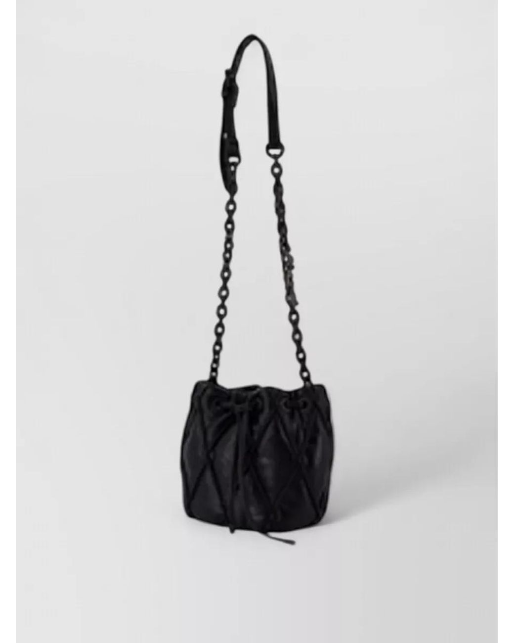 DIESEL White Small Cotton Bucket Bag