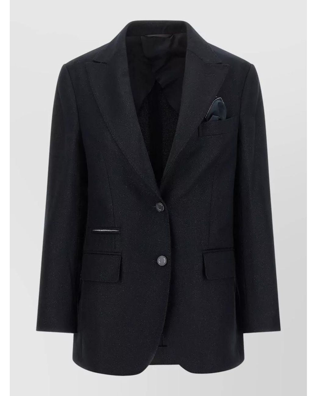 Peserico Black Virgin Wool Single-Breasted Suit Jacket