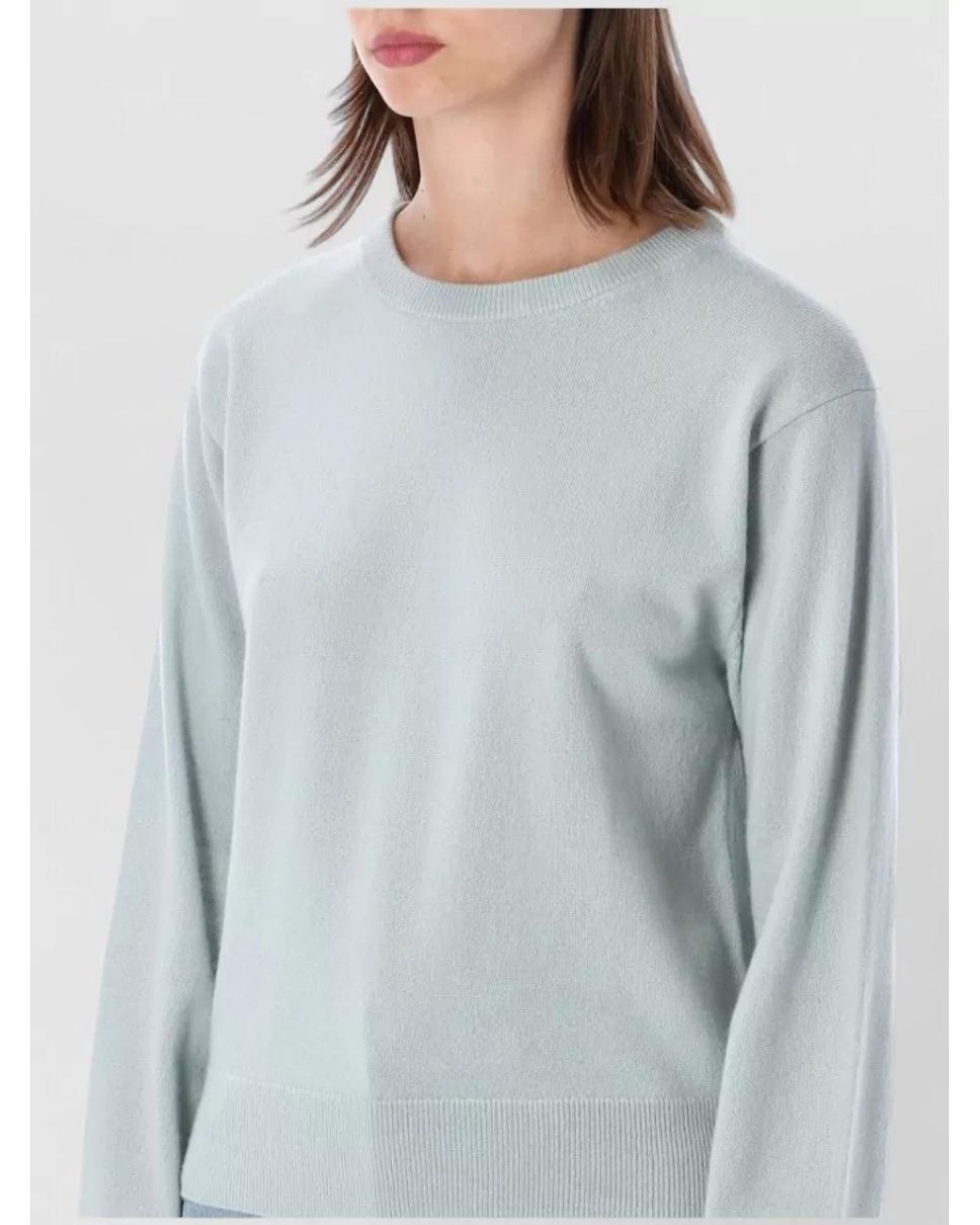 Extreme Cashmere Blue Cashmere Ribbed Crew Neck Jumper