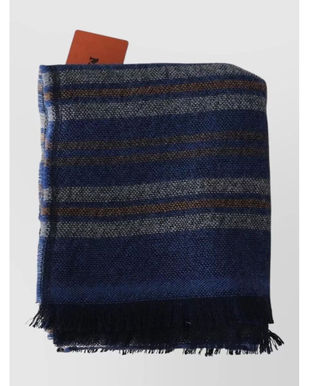 Missoni Blue Striped Wool Scarf for men