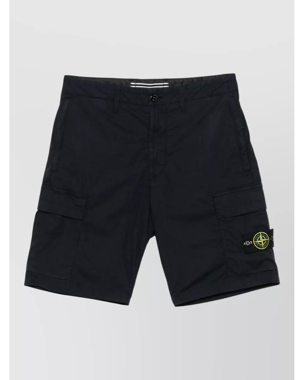 Stone Island Blue Regular-Fit Cotton Cargo Bermuda Shorts for men