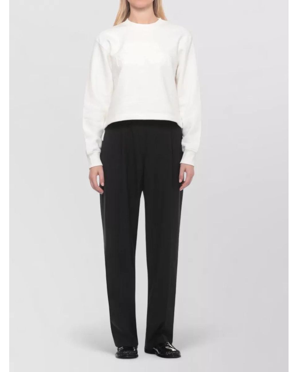 Casablanca White Cotton Cashmere-Blend Long-Sleeve Sweatshirt
