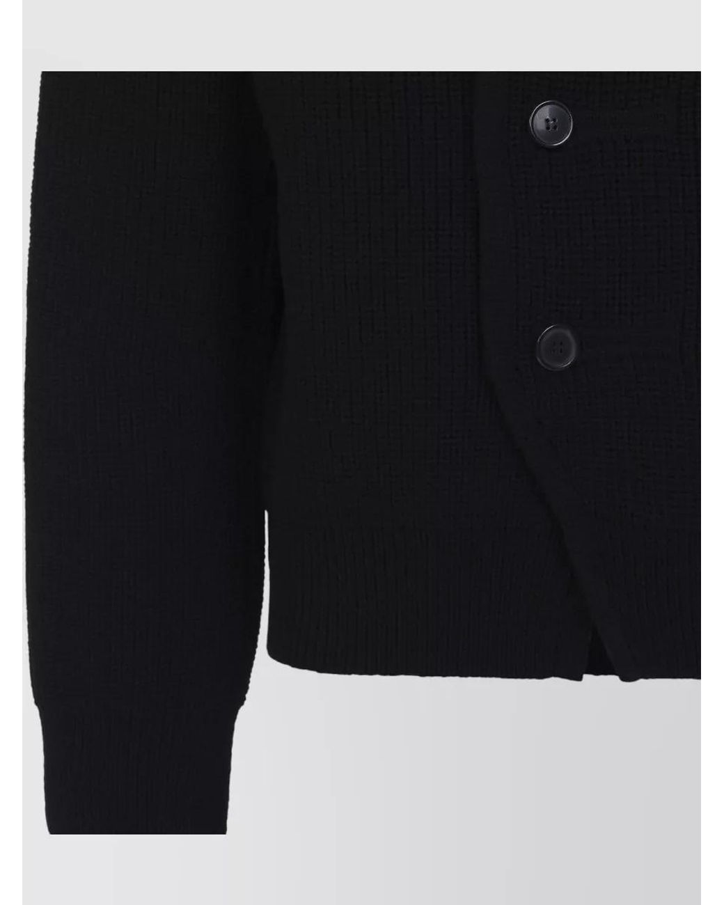 Dries Van Noten Blue Wool Ribbed Asymmetric Cardigan for men