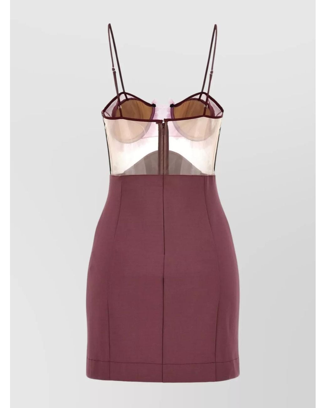 Nensi Dojaka Purple Asymmetric Cutout Mini Dress