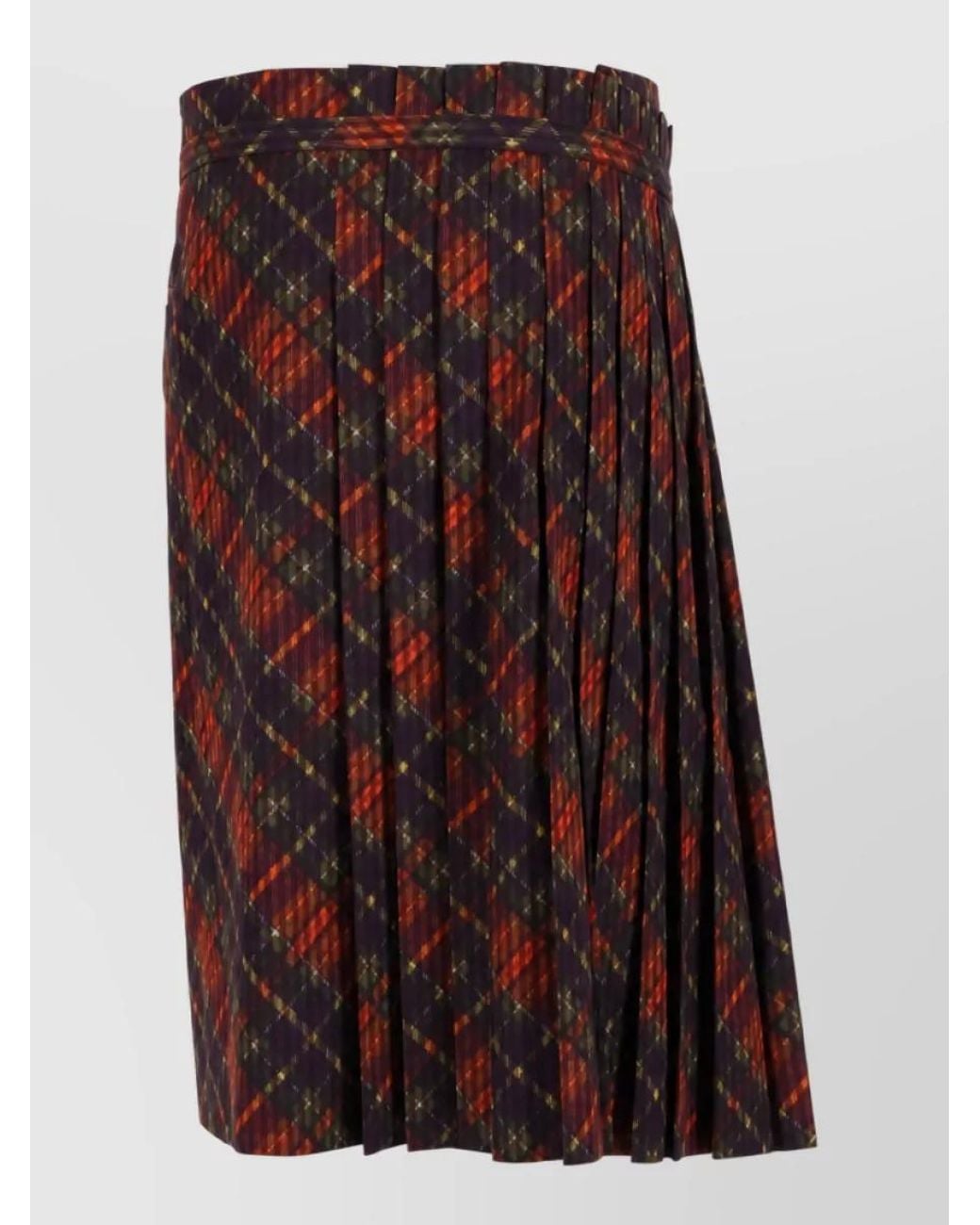 Dries Van Noten Red Pleated Skirt