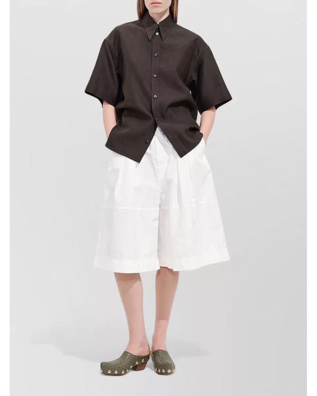 Bottega Veneta White Cotton Wide-Leg Culottes