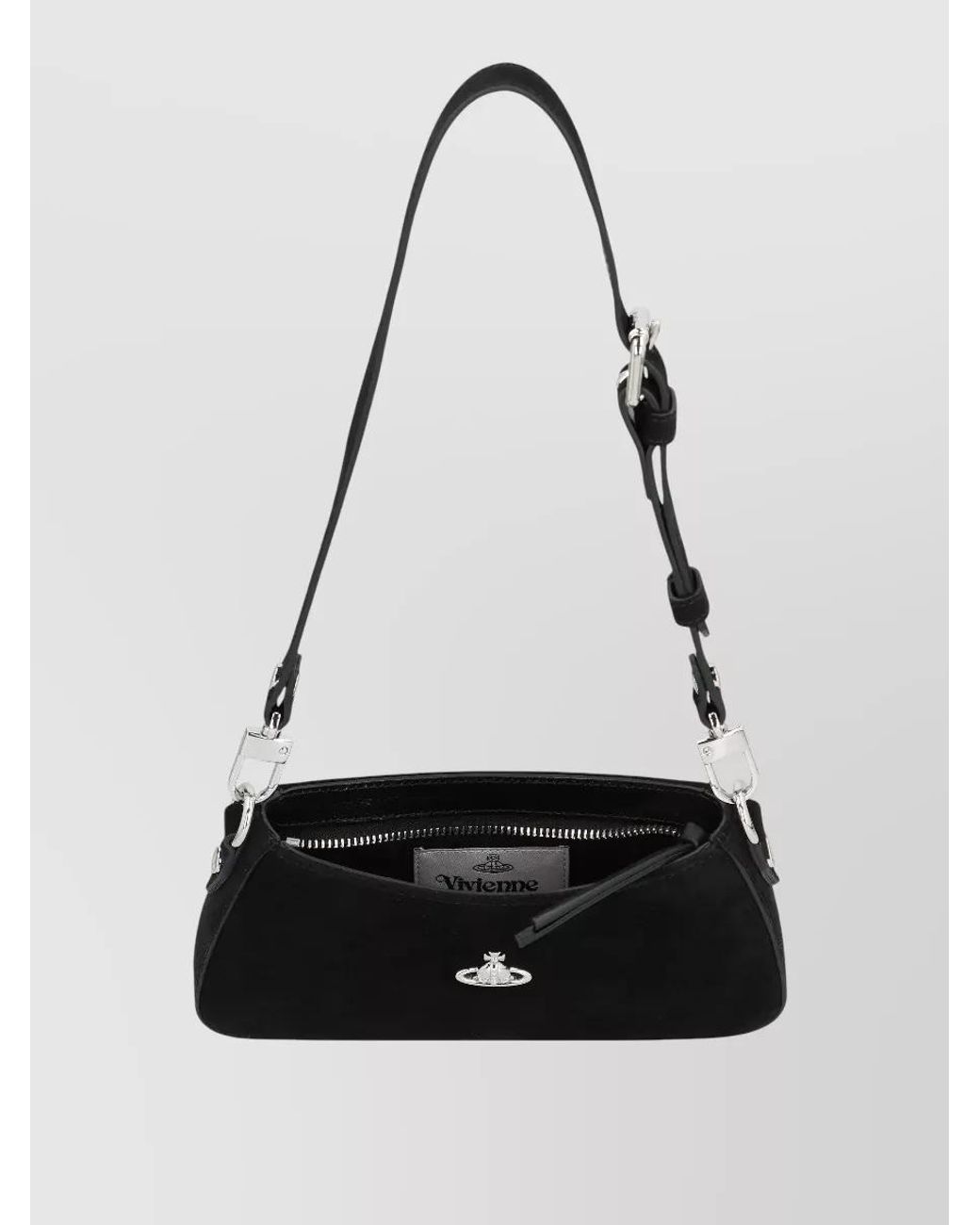 Vivienne Westwood White Tesha Suede Shoulder Bag With Adjustable Strap