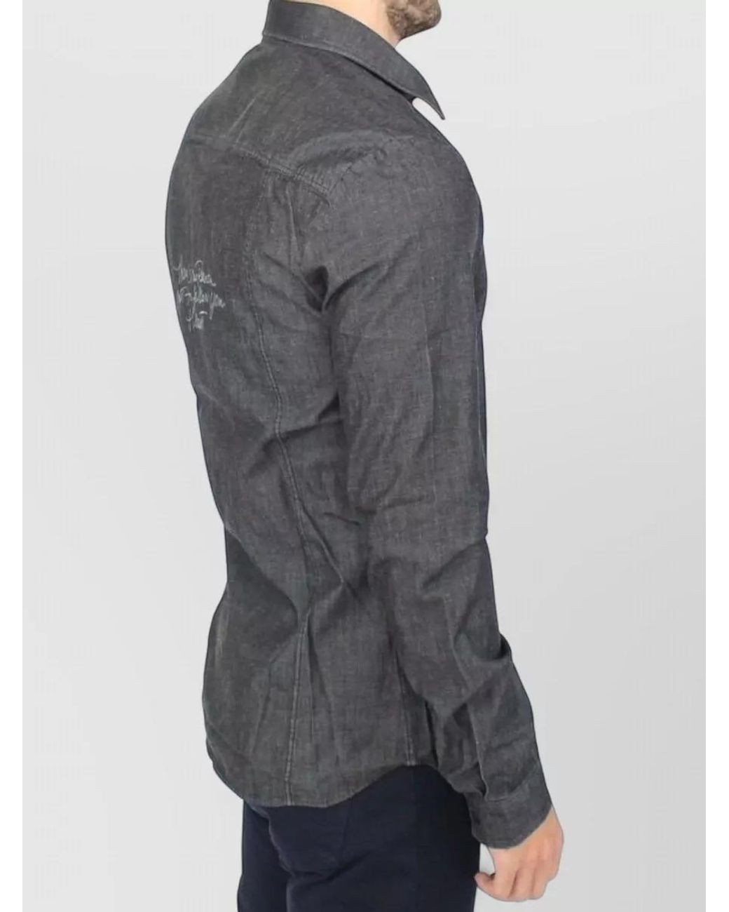 Ermanno Scervino Gray Stretch Cotton Casual Shirt for men