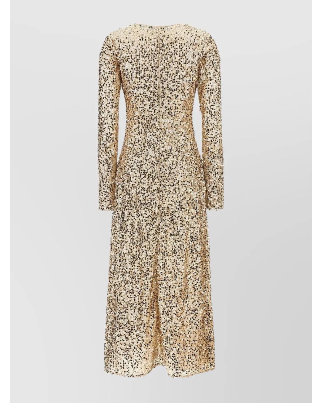 ROTATE BIRGER CHRISTENSEN Natural 'Sequins Midi' Dress Net