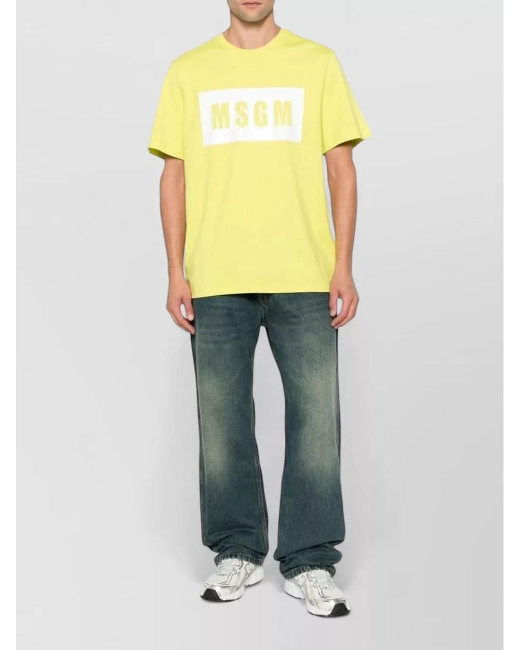 MSGM Yellow Short Sleeve T-Shirt for men
