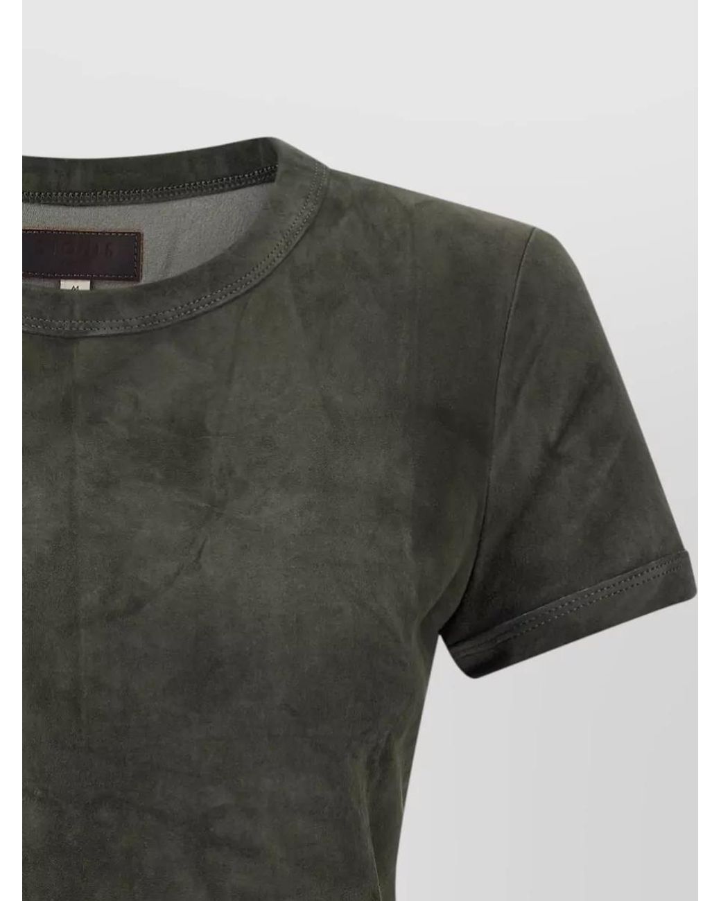Stouls Green Lamb Leather 05 Suede Short-Sleeve T-Shirt
